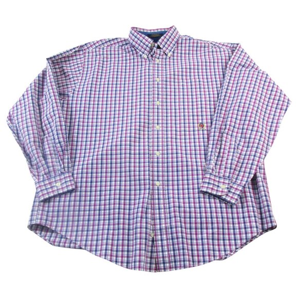 Tommy Hilfiger Shirt Mens Large Multi Plaid Long Sleeve Collared Button-Down - Picture 1 of 9